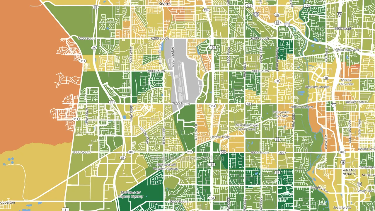 West Jordan, UT block-group voter-turnout map