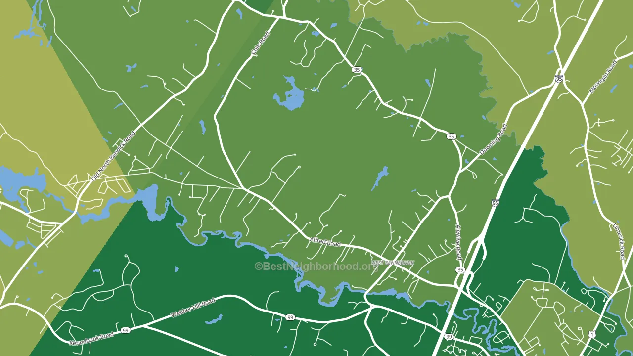West Kennebunk, ME block-group voter-turnout map