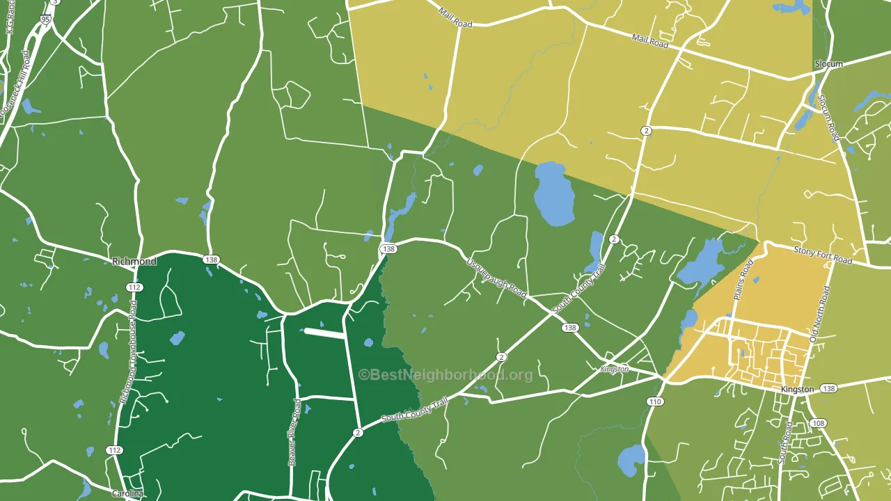 West Kingston, RI block-group voter-turnout map