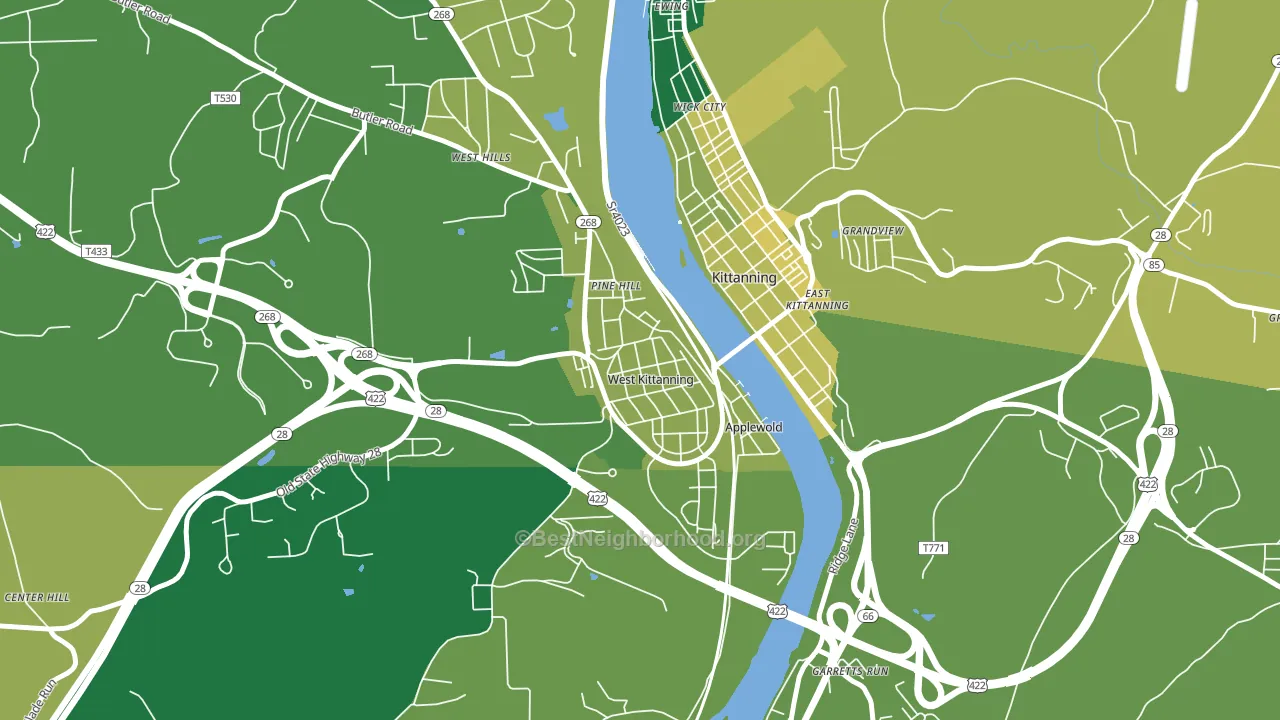 West Kittanning, PA block-group voter-turnout map