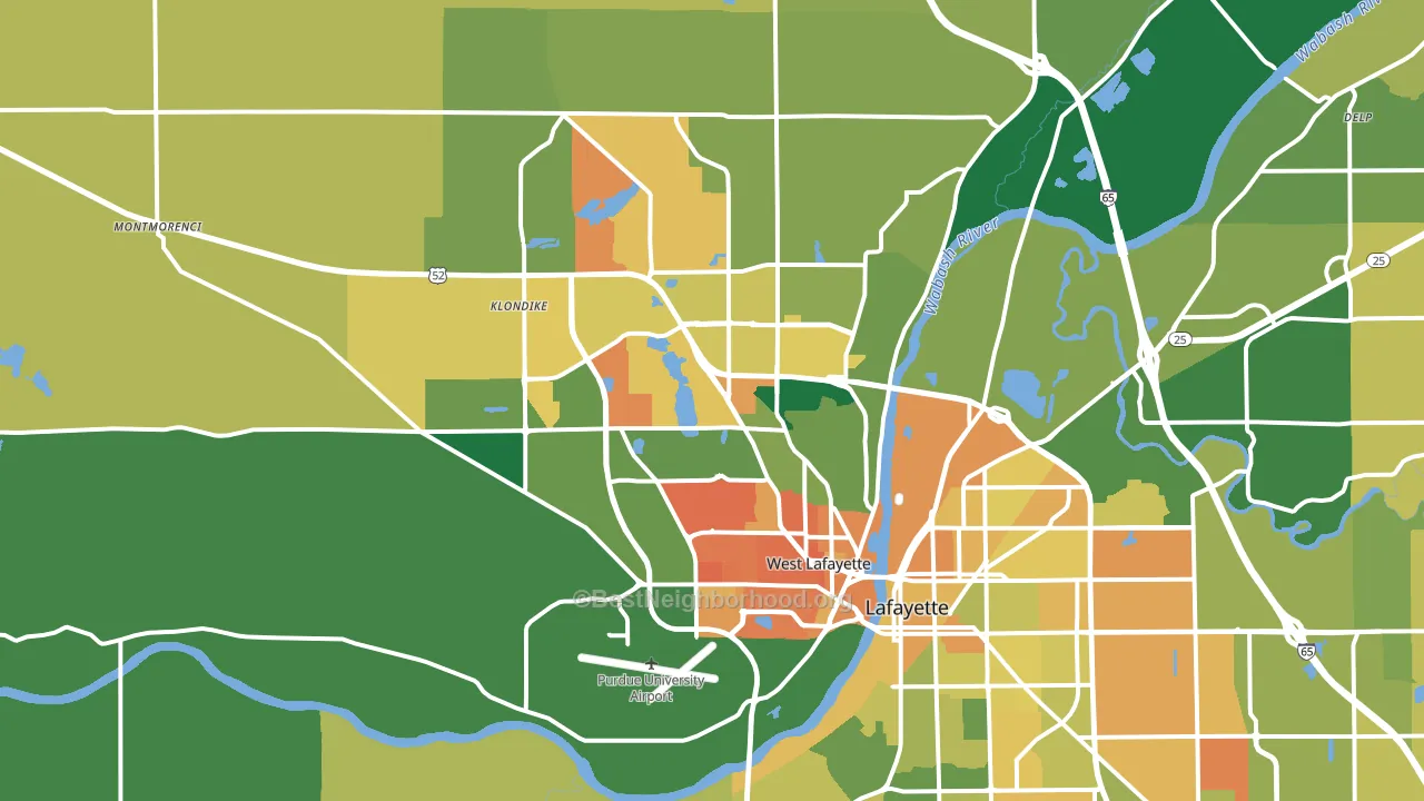 West Lafayette, IN block-group voter-turnout map