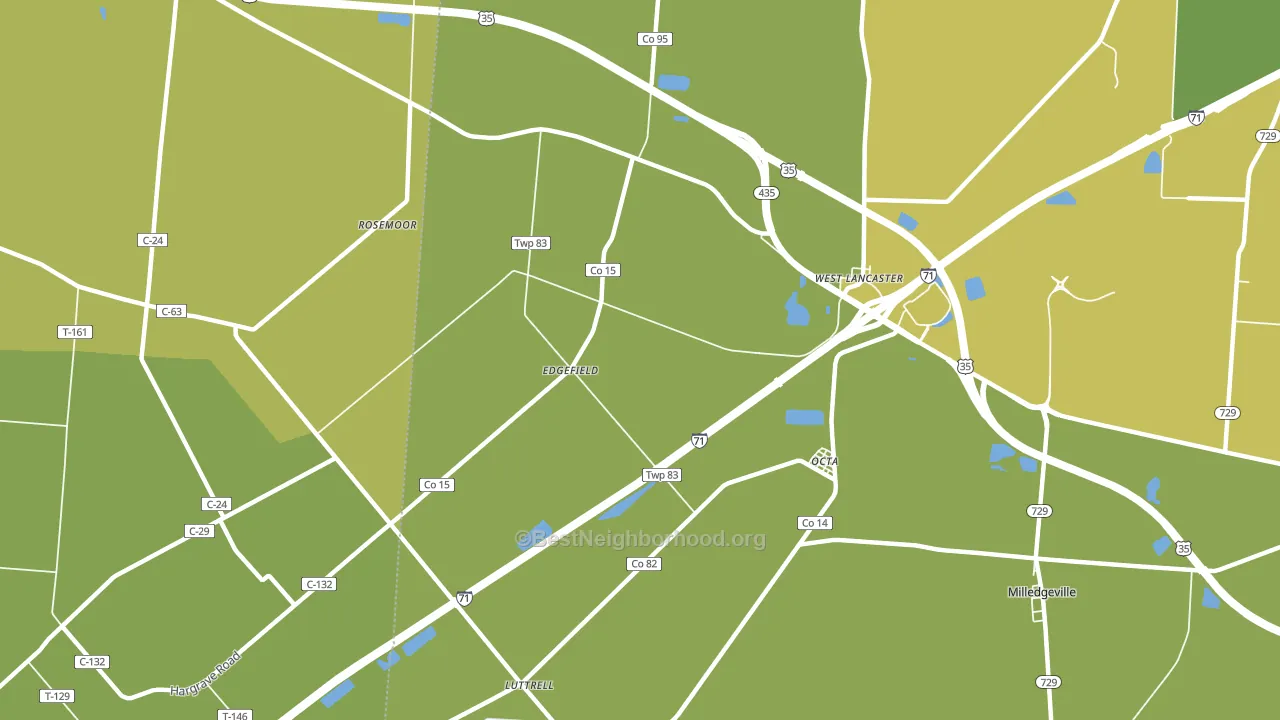 West Lancaster, OH block-group voter-turnout map