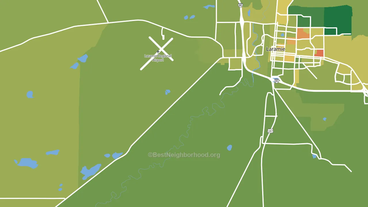 West Laramie, WY block-group voter-turnout map