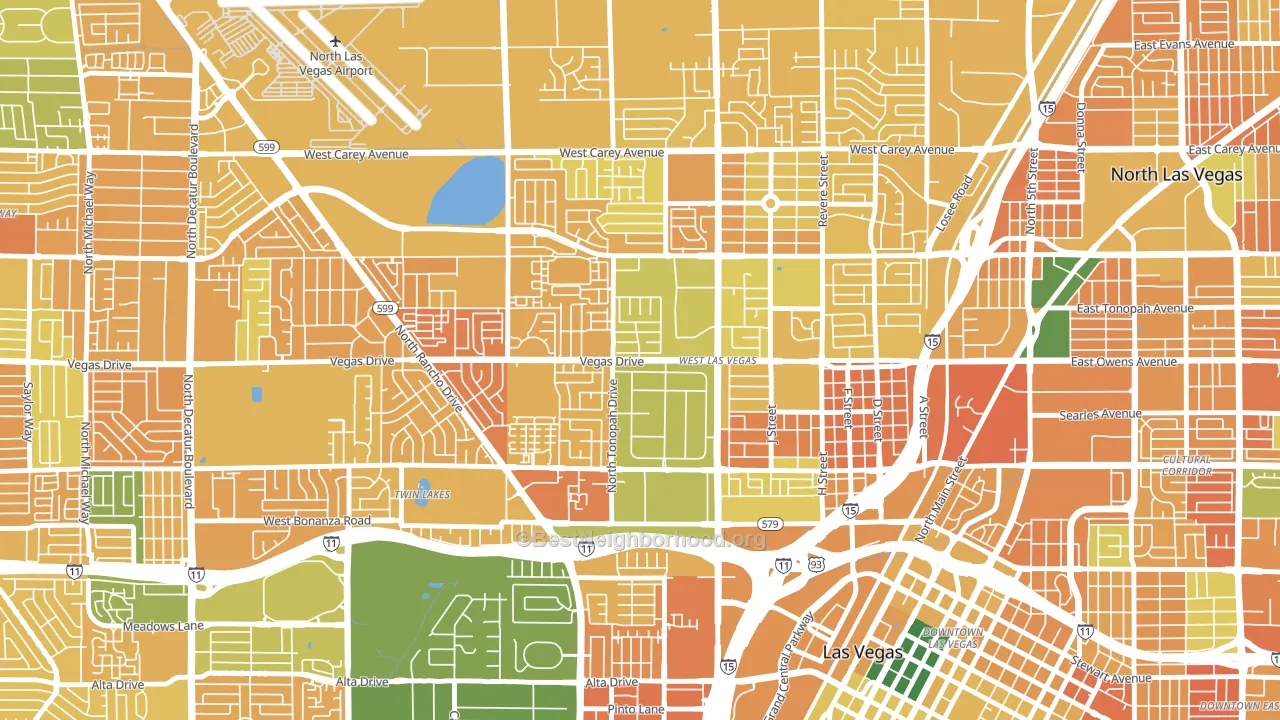 West Las Vegas, Las Vegas, NV block-group voter-turnout map