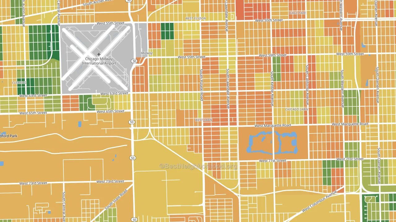 West Lawn, Chicago, IL block-group voter-turnout map