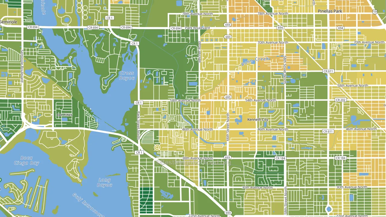 West Lealman, FL block-group voter-turnout map