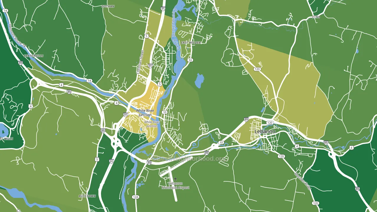 West Lebanon, NH block-group voter-turnout map