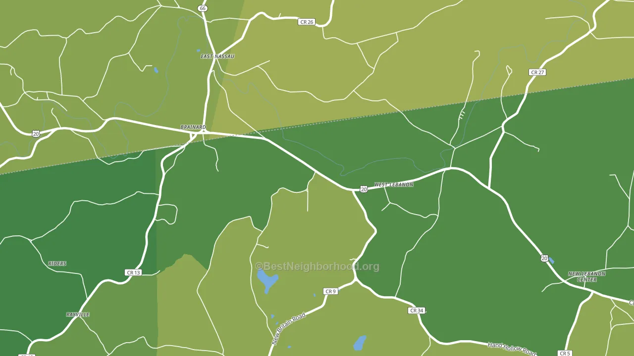 West Lebanon, NY block-group voter-turnout map