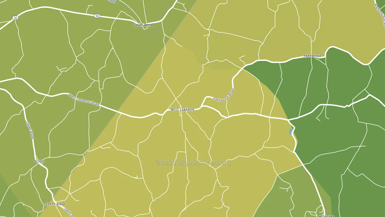 West Lebanon, PA block-group voter-turnout map