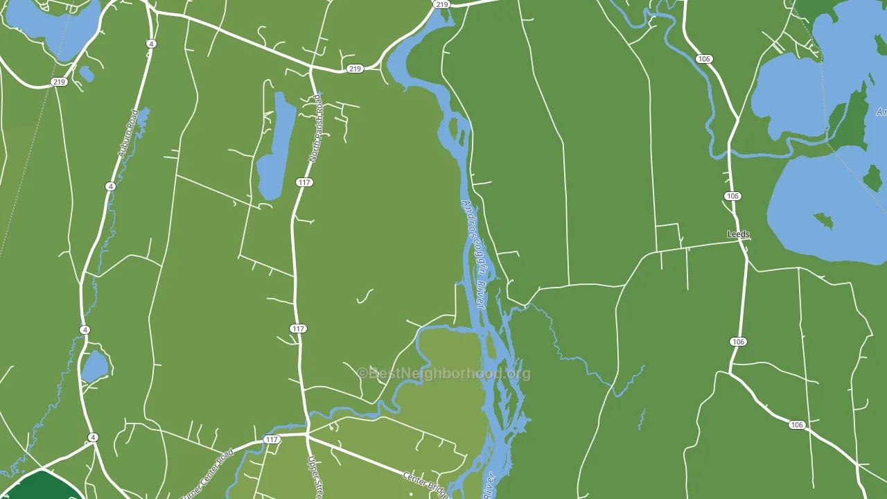 West Leeds, ME block-group voter-turnout map