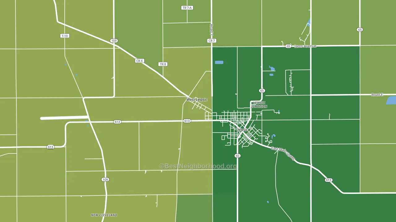 West Leipsic, OH block-group voter-turnout map