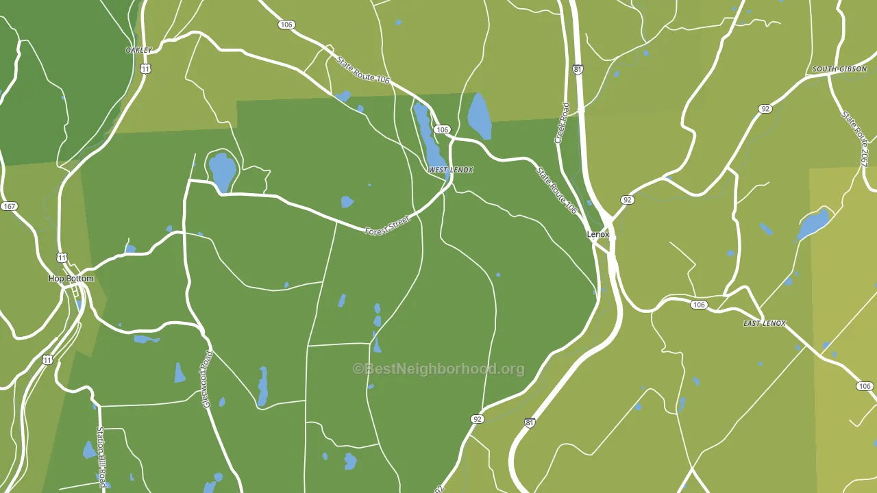 West Lenox, PA block-group voter-turnout map