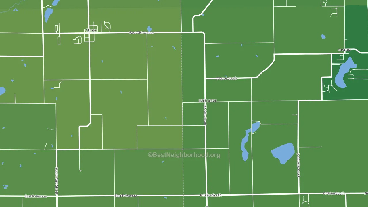 West Leroy, MI block-group voter-turnout map