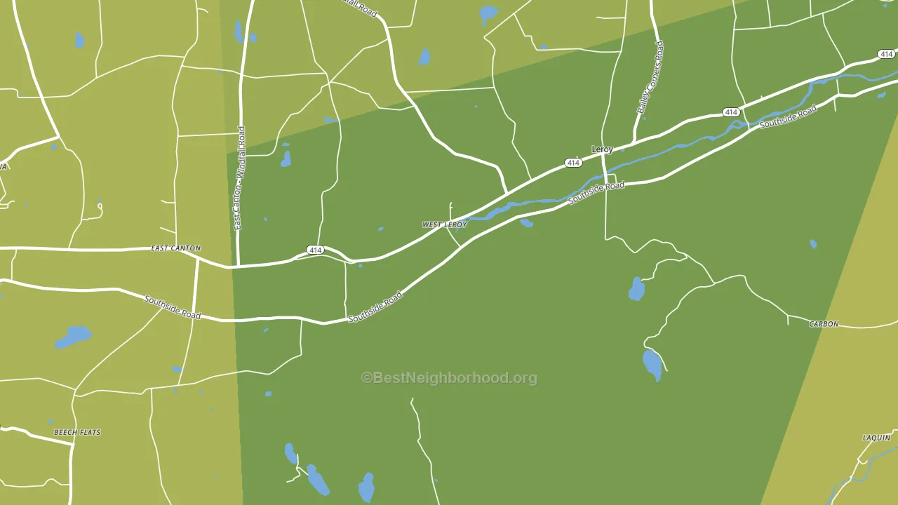 West Leroy, PA block-group voter-turnout map