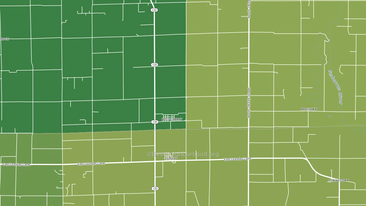 West Liberty, IL block-group voter-turnout map