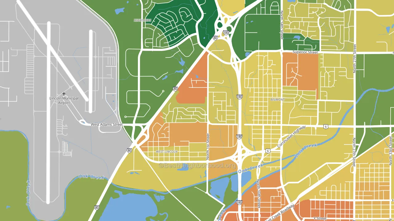 West Lincoln, Lincoln, NE block-group voter-turnout map