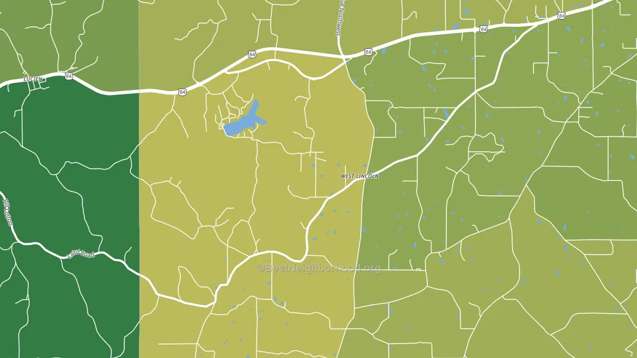 West Lincoln, MS block-group voter-turnout map