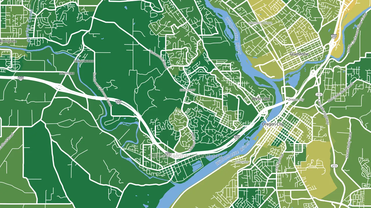 West Linn, OR block-group voter-turnout map