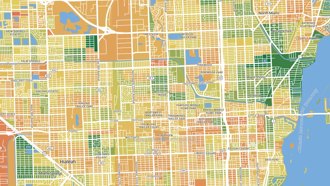 West Little River, FL block-group voter-turnout map