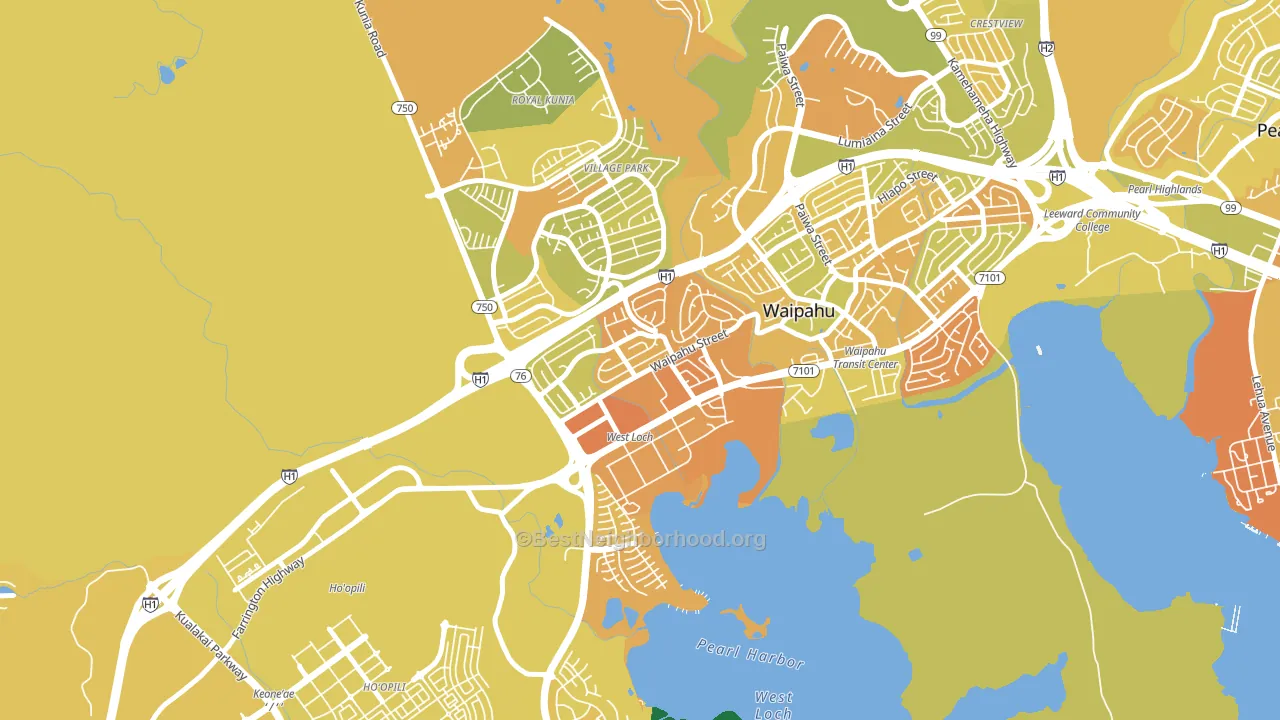 West Loch, Waipahu, HI block-group voter-turnout map