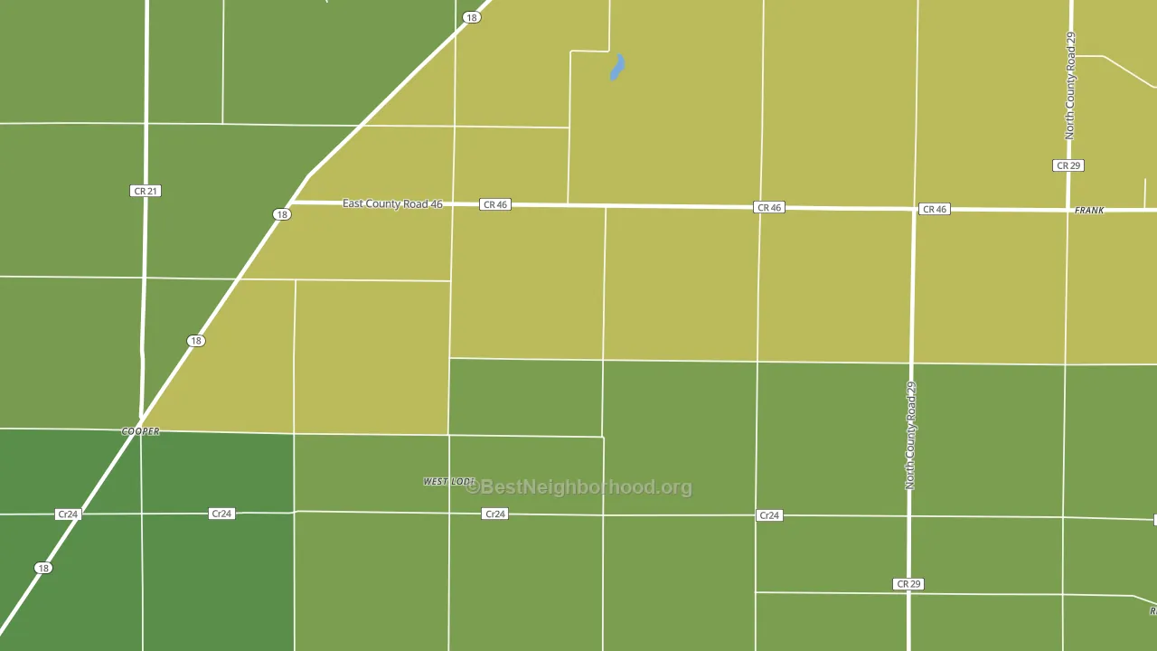 West Lodi, OH block-group voter-turnout map