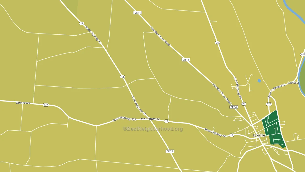 West Lowville, NY block-group voter-turnout map