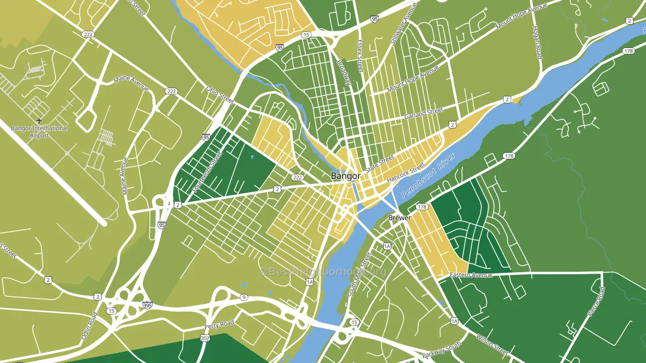 West Market Square Historic District, Bangor, ME block-group voter-turnout map