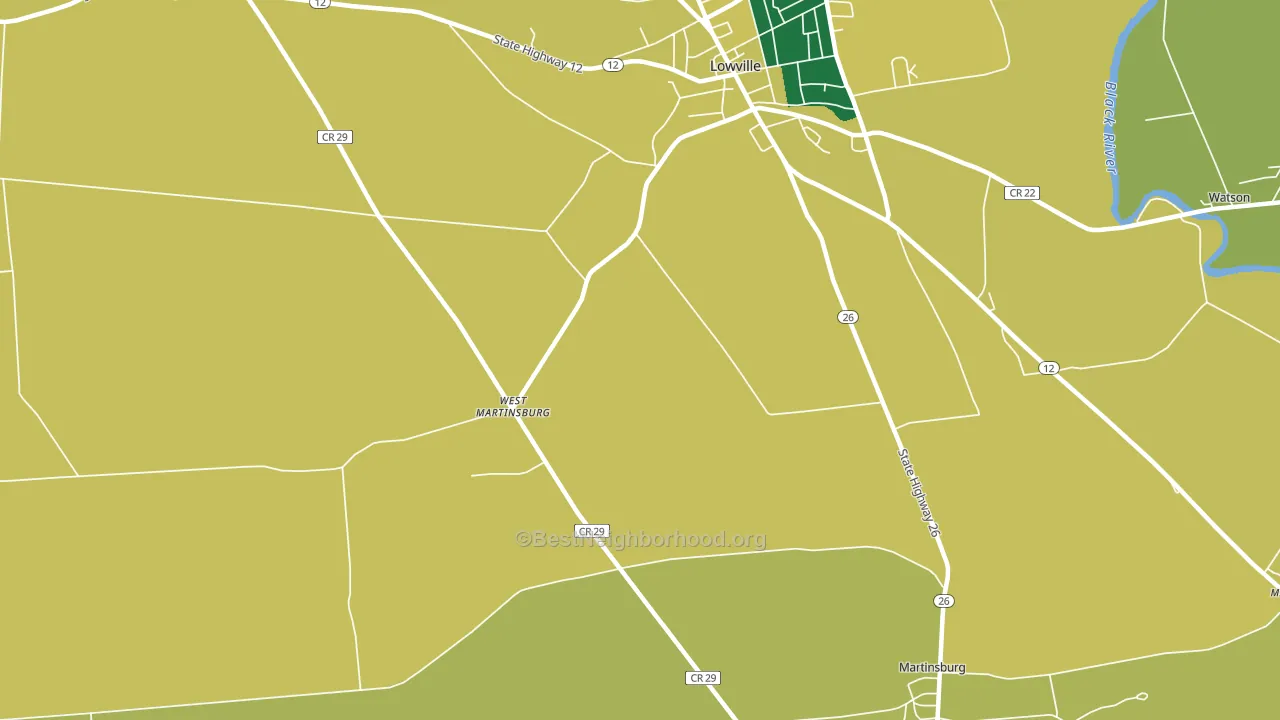 West Martinsburg, NY block-group voter-turnout map