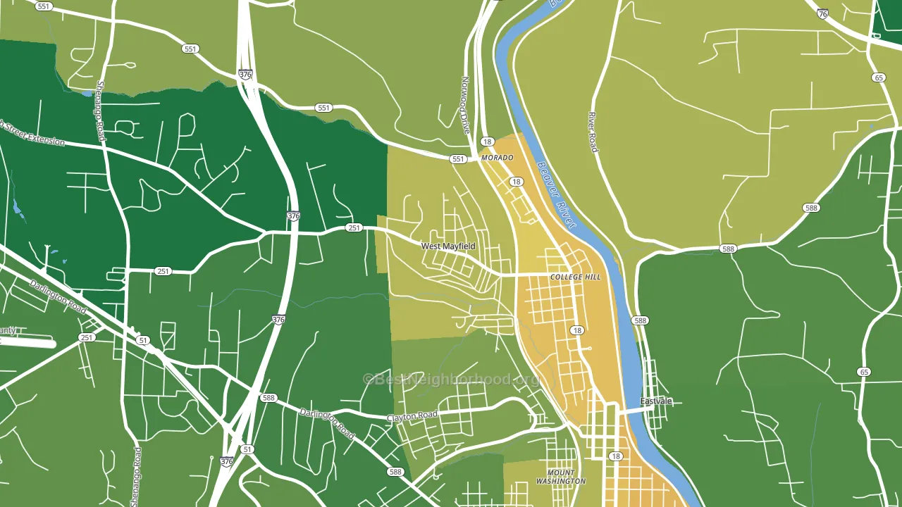 West Mayfield, PA block-group voter-turnout map