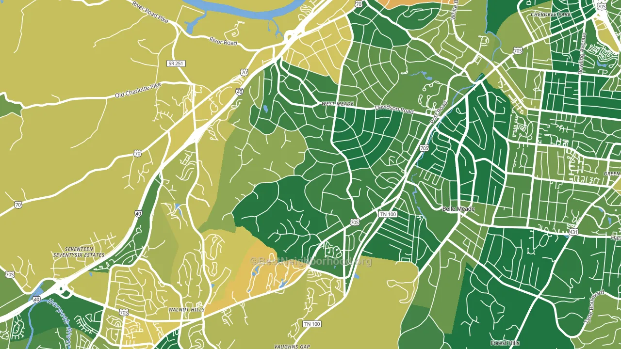 West Meade, Nashville, TN block-group voter-turnout map