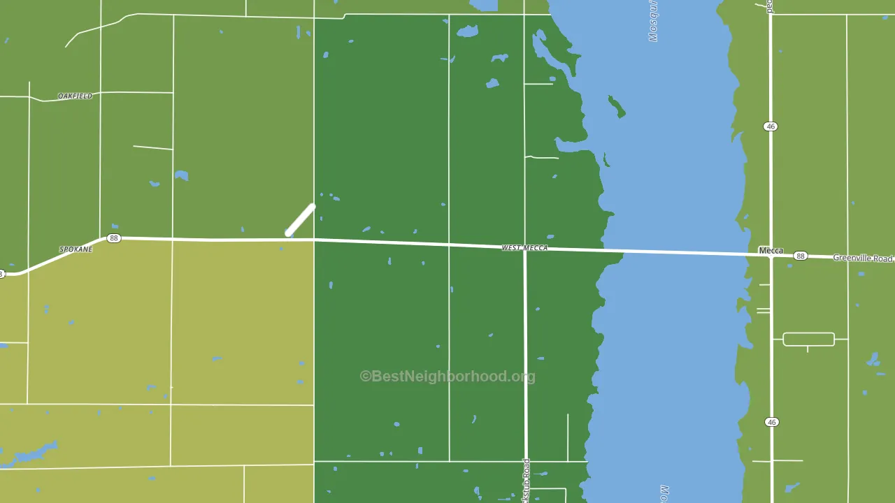 West Mecca, OH block-group voter-turnout map