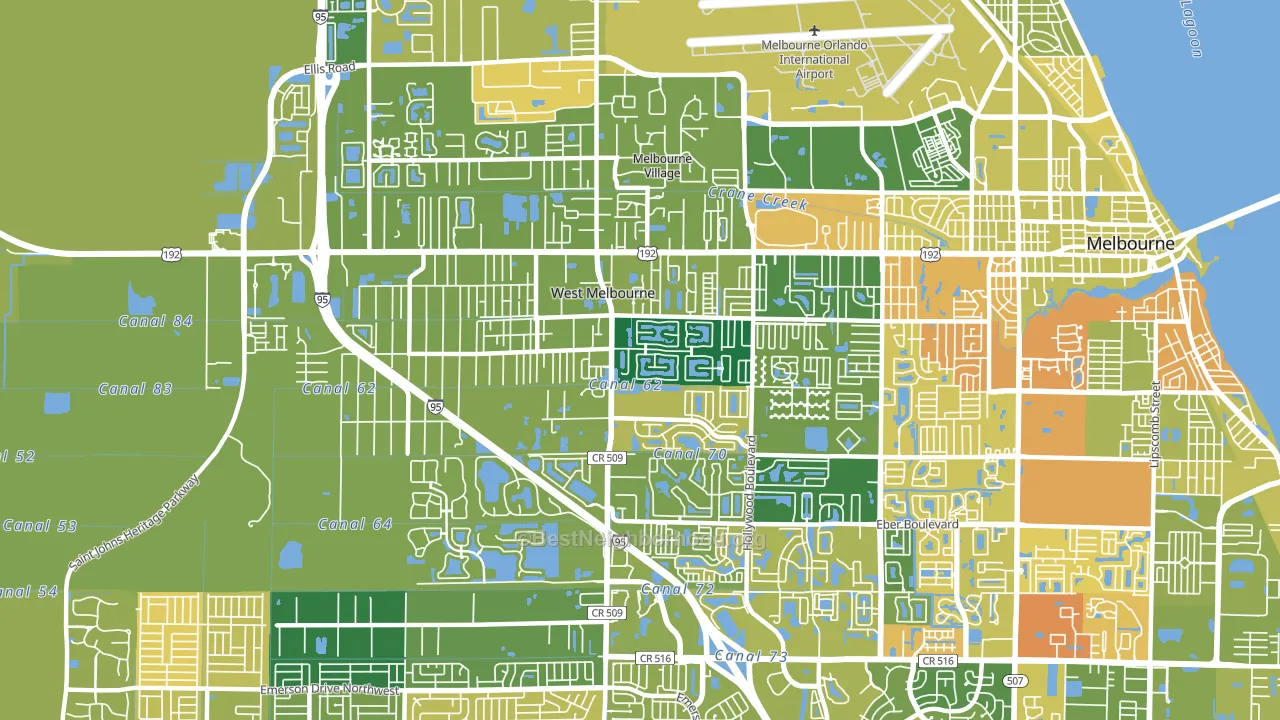 West Melbourne, FL block-group voter-turnout map
