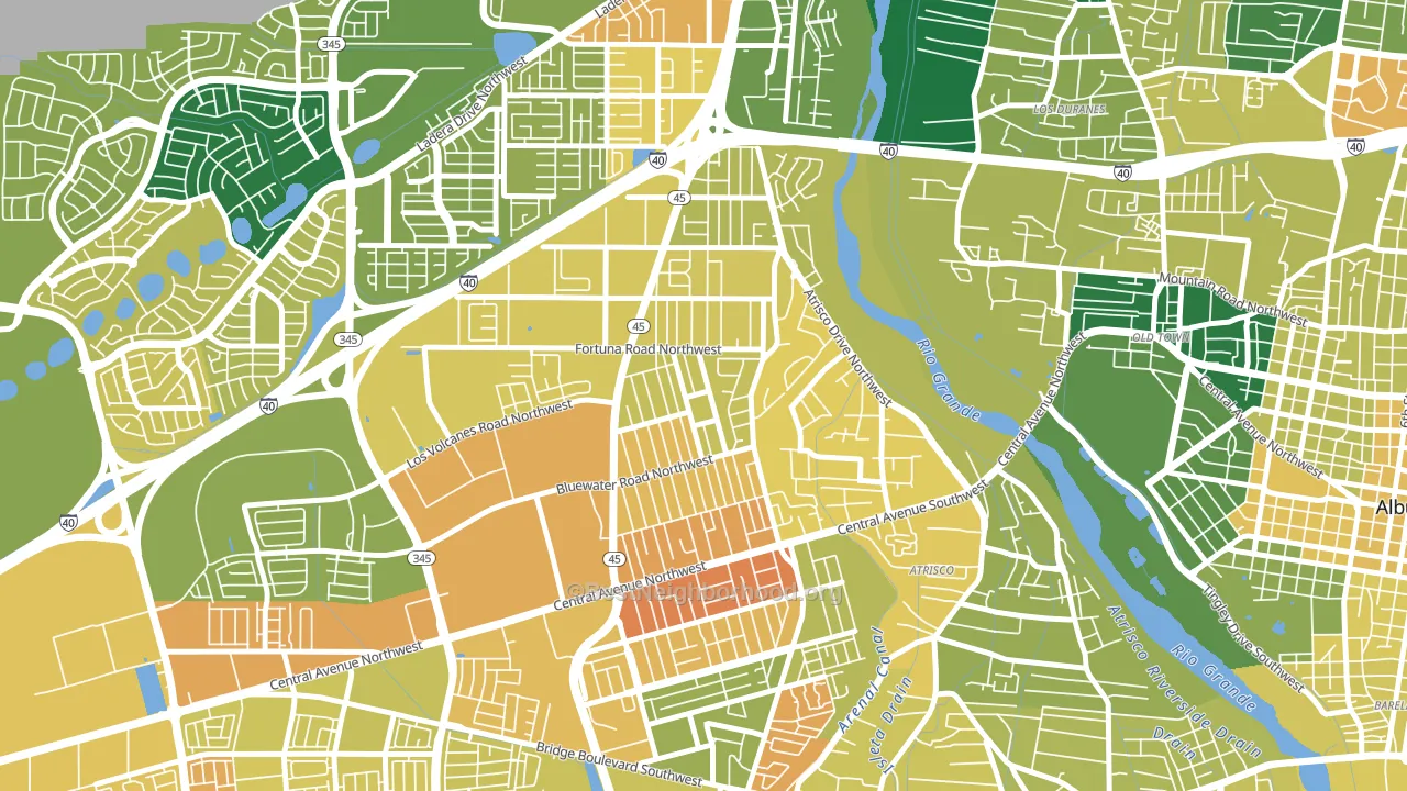 West Mesa, Albuquerque, NM block-group voter-turnout map