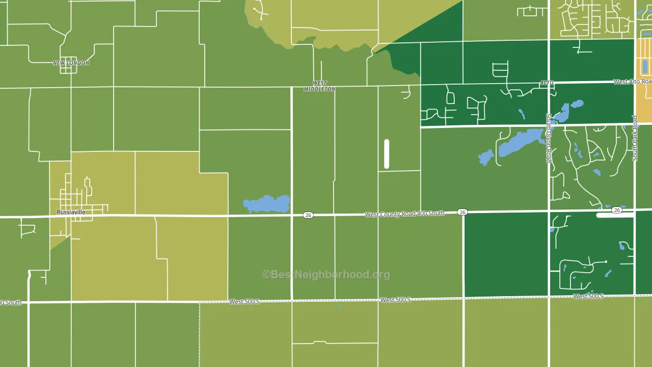 West Middleton, IN block-group voter-turnout map