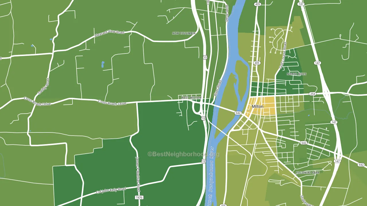 West Milton, PA block-group voter-turnout map