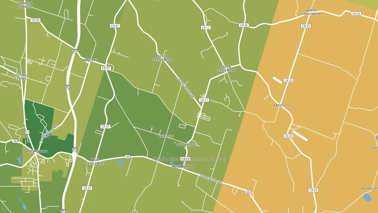 West Monroe, NY block-group voter-turnout map
