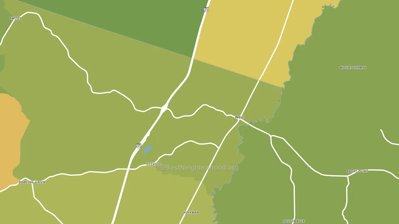 West, MS block-group voter-turnout map