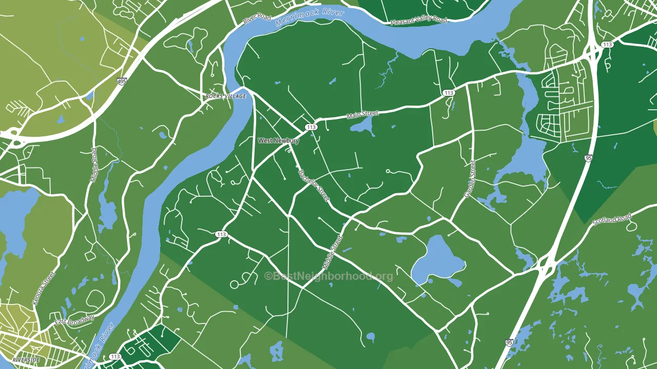 West Newbury, MA block-group voter-turnout map