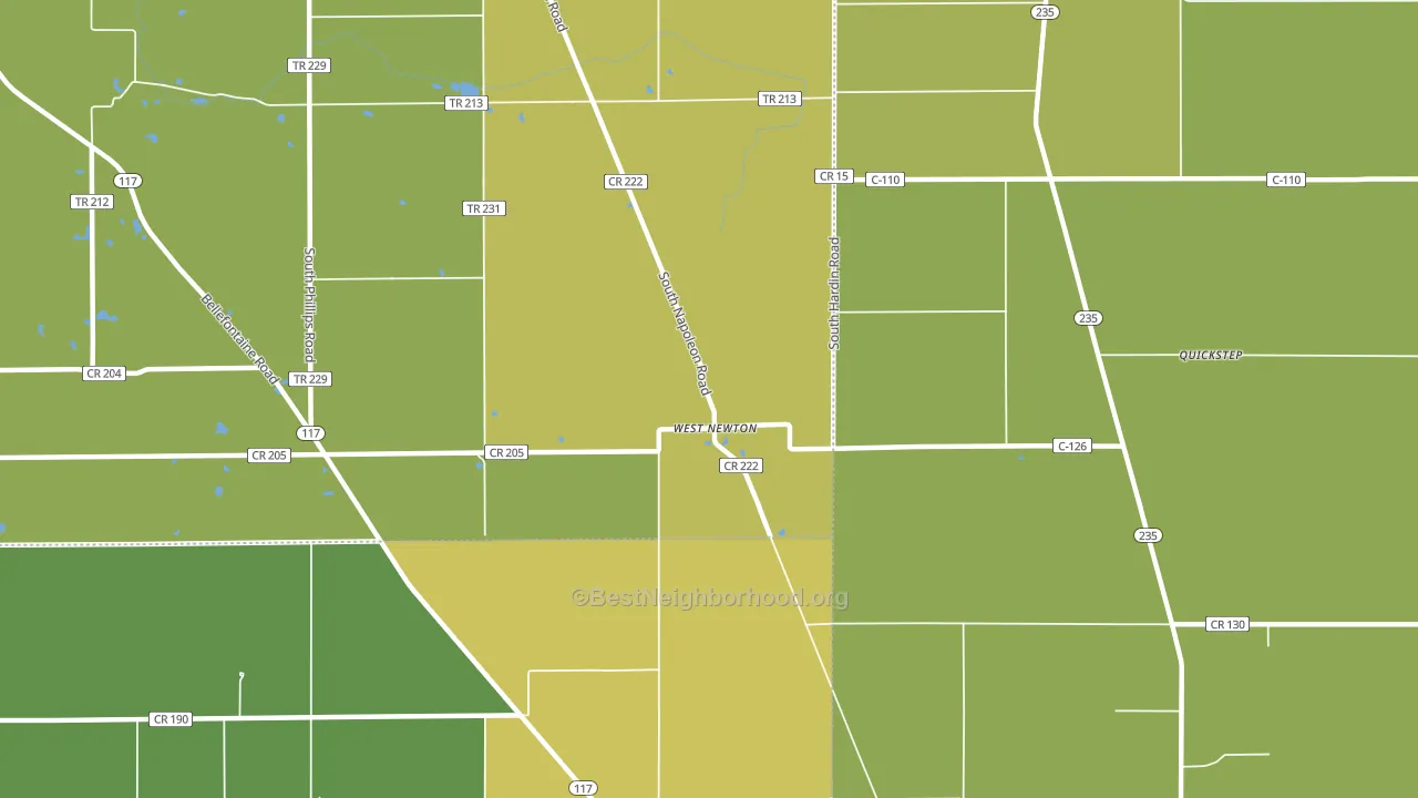 West Newton, OH block-group voter-turnout map