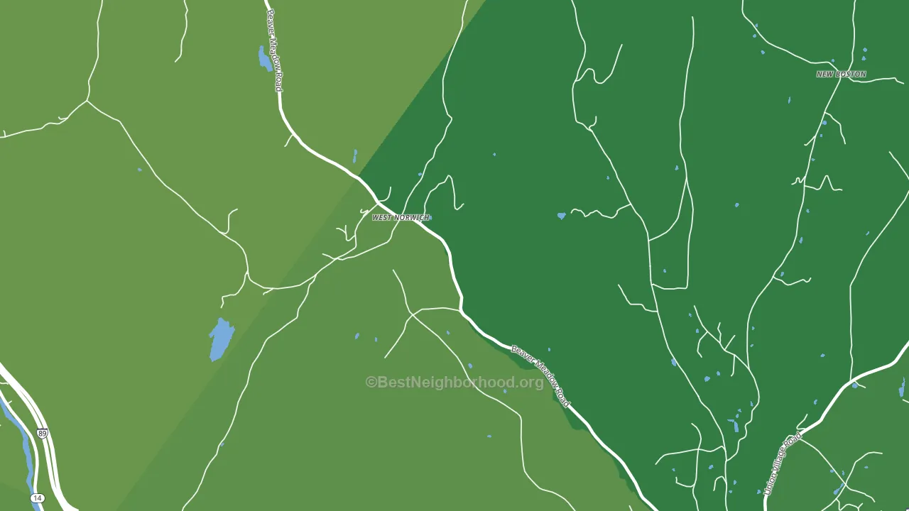 West Norwich, VT block-group voter-turnout map