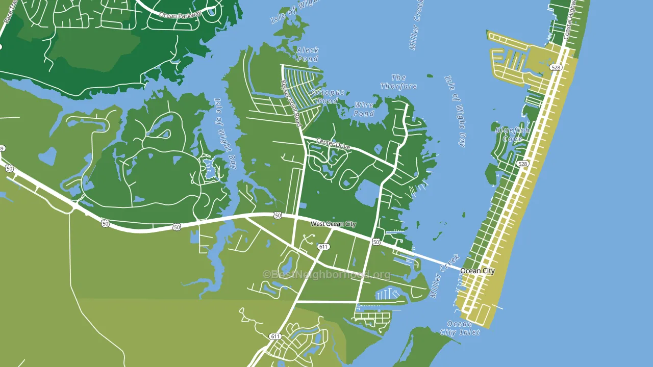 West Ocean City, MD block-group voter-turnout map