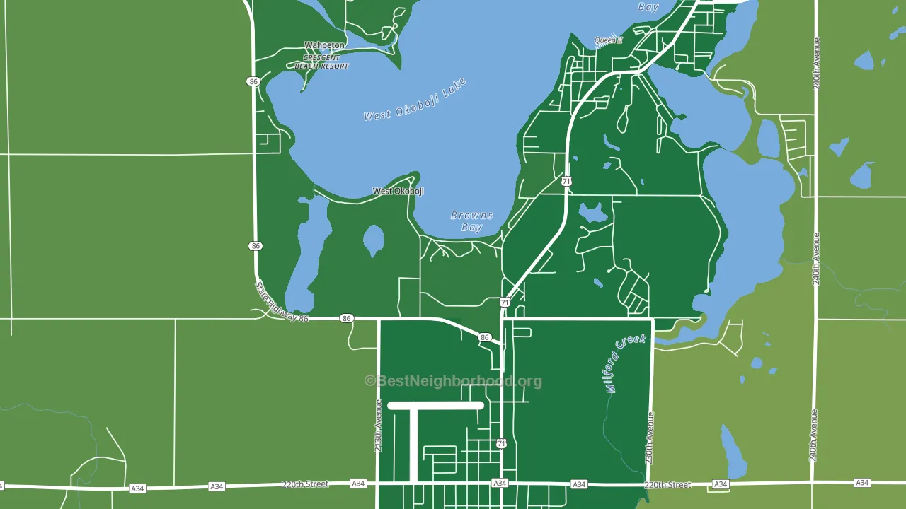 West Okoboji, IA block-group voter-turnout map