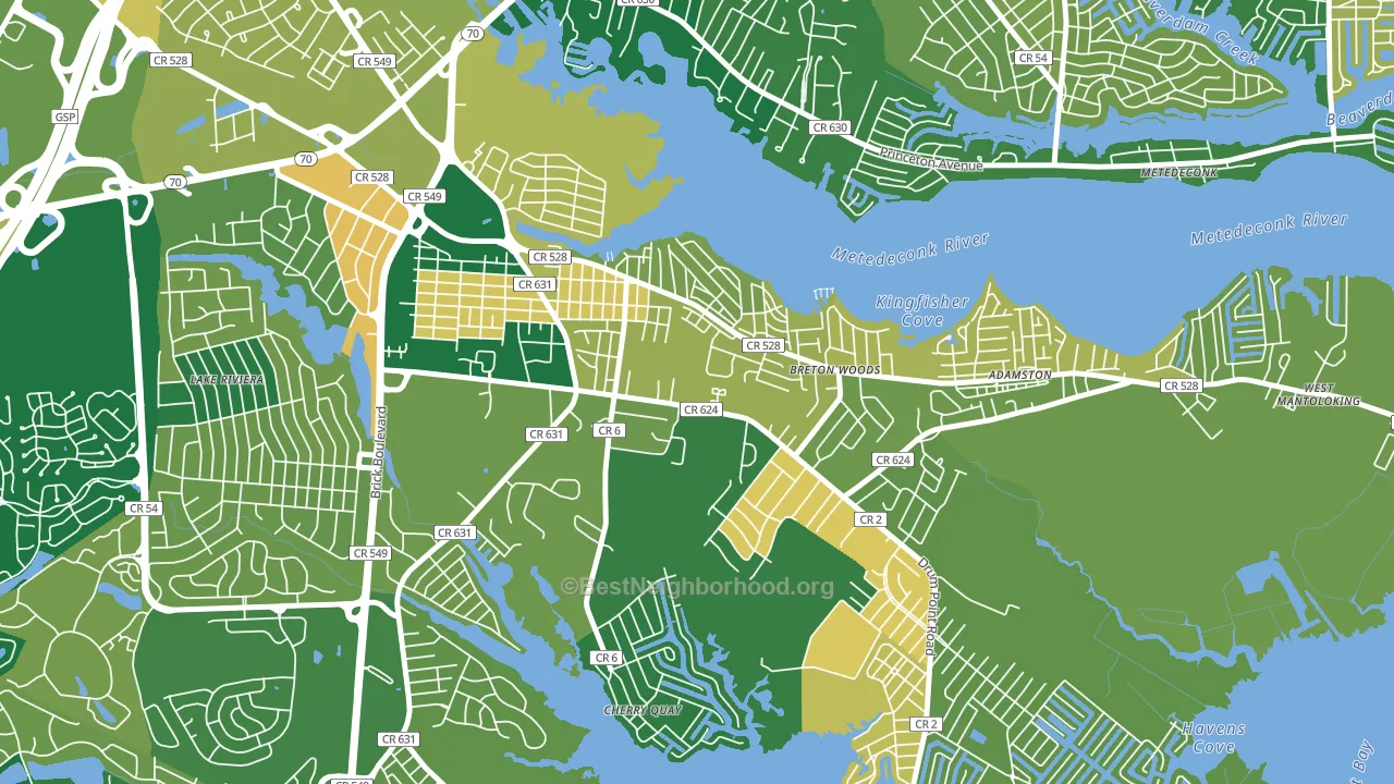 West Osbornsville, Brick, NJ block-group voter-turnout map