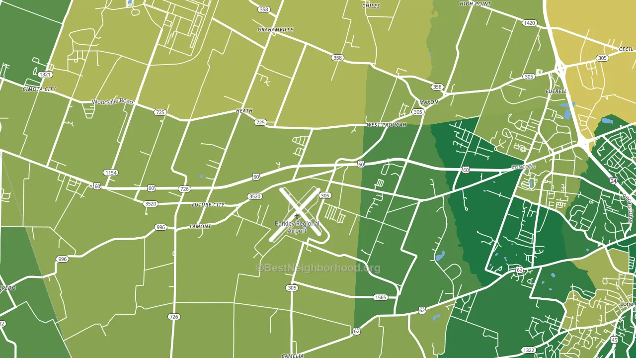 West Paducah, KY block-group voter-turnout map