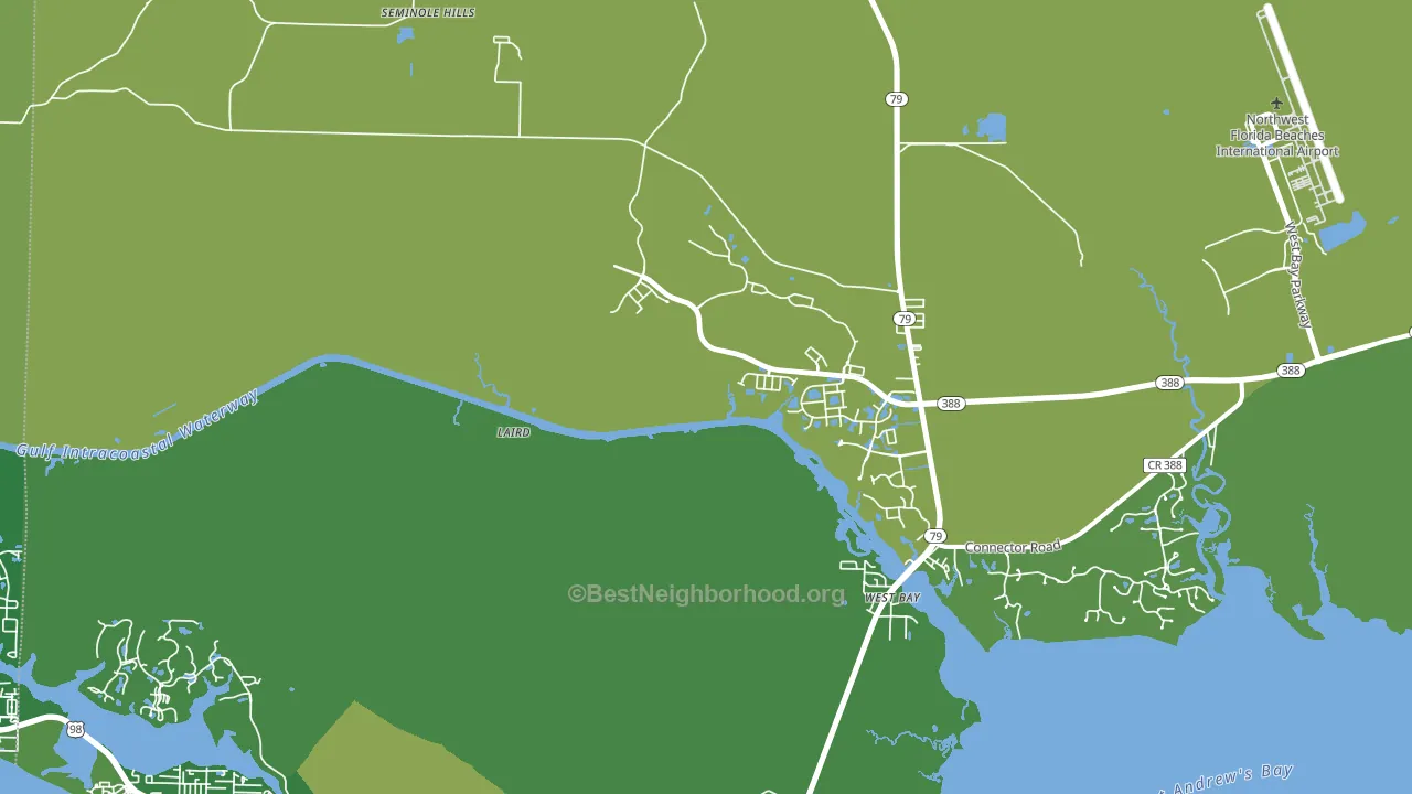 West Panama City Beach, FL block-group voter-turnout map