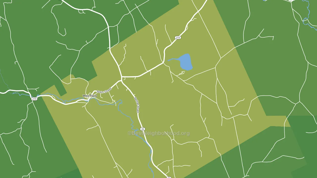 West Paris, ME block-group voter-turnout map