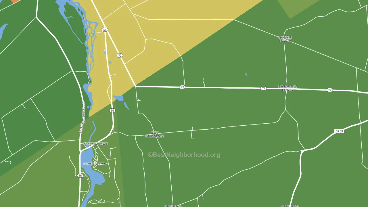 West Parishville, NY block-group voter-turnout map