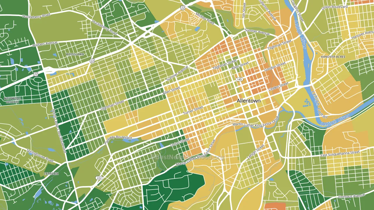 West Park, Allentown, PA block-group voter-turnout map