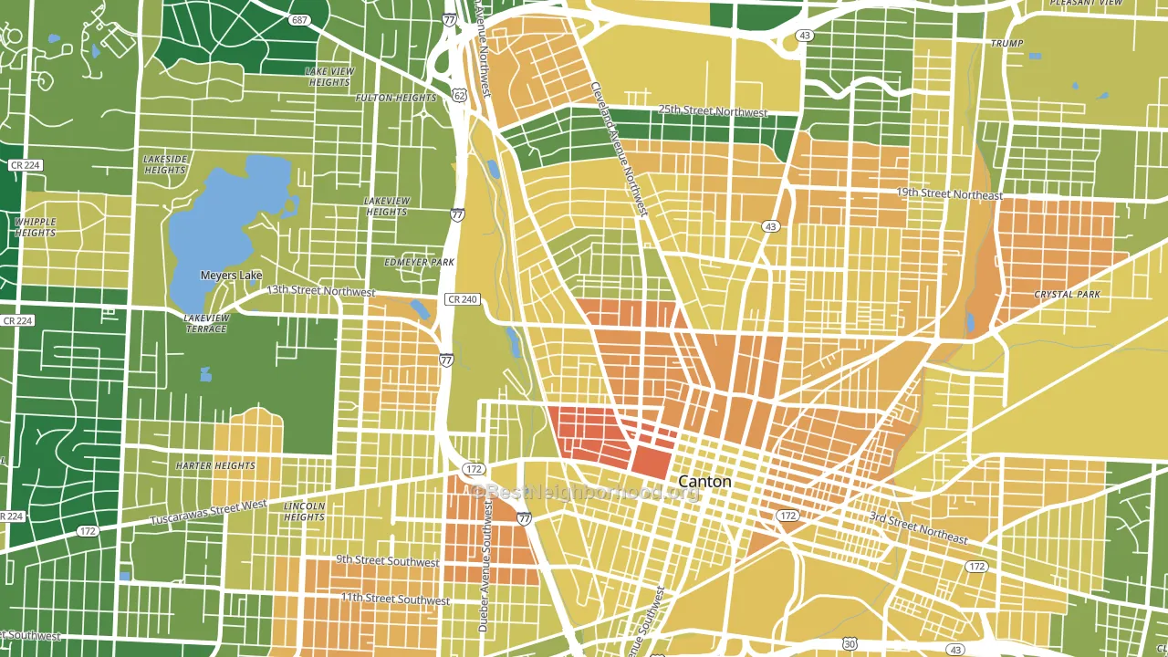 West Park, Canton, OH block-group voter-turnout map