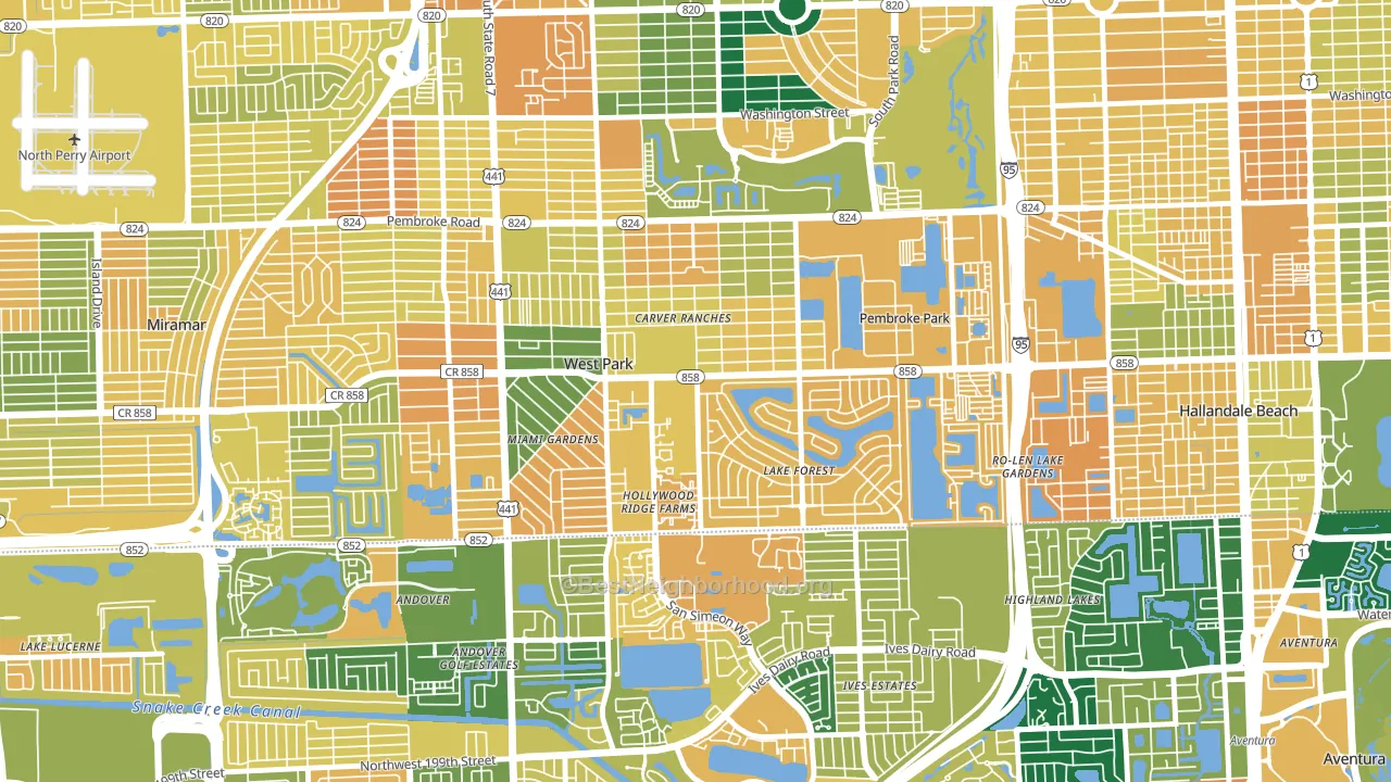 West Park, FL block-group voter-turnout map